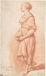 Ein junges Mädchen, das nach links geht de Adriaen van de Velde