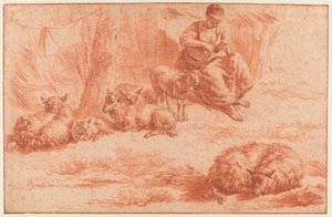 Pastora com ovelhas de Adriaen van de Velde