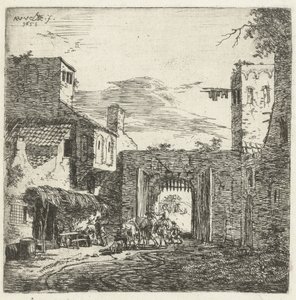 Inn no portão da cidade, 1653 de Adriaen van de Velde