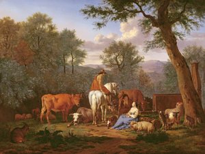 Paisagem com gado e figuras, 1664