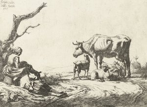 Pastor e pastora com gado, 1653