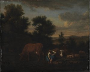 Pastora com gado de Adriaen van de Velde