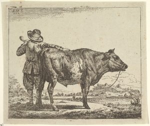 Jovem pastor com um touro, de animais diferentes, 1659. de Adriaen van de Velde
