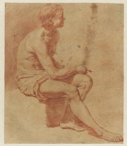 Homem sentado nu de Adriaen van de Velde