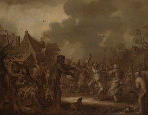 Camponeses dançando de Adriaen van de Venne