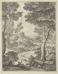 Paisagem com uma torre pontiaguda Paisagens com pastores (título da série)