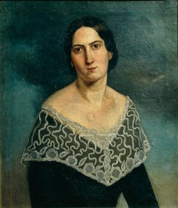 Retrato da Sra. Bonini Gardi (óleo sobre tela) de Adriano Baldini