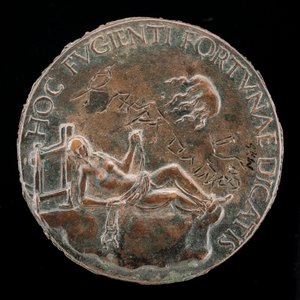 Figura feminina segurando um freio [reverso], provavelmente depois de 1502.
