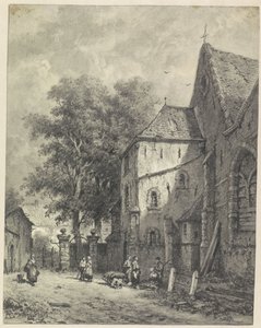 Vista por uma igreja de Adrianus Eversen