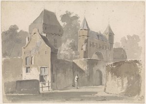 Vista de um portão da cidade de Adrianus Eversen