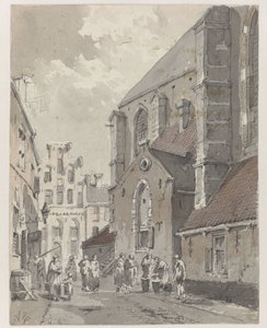 Vista em Amersfoort, na parte direita do St. Joriskerk de Adrianus Eversen