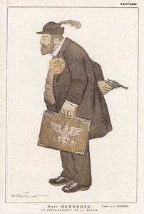 Bernhard Dernburg, político e banqueiro alemão (cor litho) de Adrien Barrere