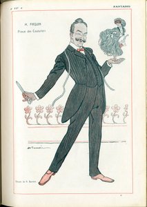 Fantasio, : Metiers, Moda - Couturier Tailor, Paquin, 15/06/1907 (gravura) de Adrien Barrere