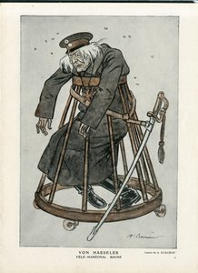 Fantasio, ca. 1916_6_1 - Ilustração de A Barrere (1874-1931): Guerra de 14 -18, Alemanha Prússia, Datas do Verificador - Von Haesler - Senilização de Adrien Barrere