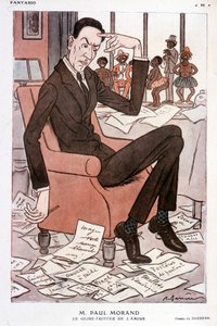 Retrato humorístico de Paul Morand - por Barrère em "Fantasio" de 15/09/1928 de Adrien Barrere