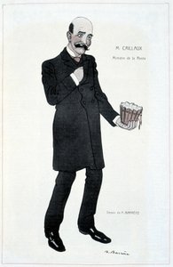 Joseph Caillaux, ministro do aluguel - Ilustração de Adrien Barrere (1877-1931) em "Fantasio" de 15/02/1907 de Adrien Barrere