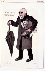 Retrato de Emile Combes, político francês (1835-1921), Reactor na La Nouvelle Presse libre de Vienne - Ilustração de Adrien Barrere (1877-1931) Em Fantasio 01/03/1907 de Adrien Barrere