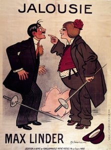 Poster de "Jalouise" (ou Max e o marido ciumento) por Max Linder (Gabriel Lieuvielle de Adrien Barrere