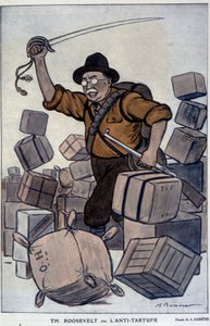 Théodore Roosevelt - por Barrère, em "Fantasio" a partir de 01/09/1915 de Adrien Barrere
