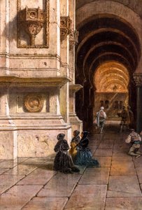 Interior da Mesquita de Córdova de Adrien Dauzats
