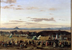 A Captura de Setif na Argélia pelas Tropas do Duque de Orleans Pintura de Adrien Dauzats (1804-1868) 1839 Orleans, Museu de Belas Artes