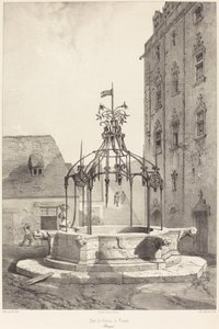 Poço do Chateau de Nantes, Bretanha de Adrien Dauzats after Léon Gaucherel