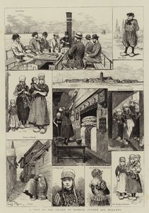 Uma viagem para a ilha de Marken, Zuyder Zee, Holanda