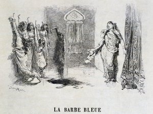 Beard Bleue - em "Les Tales de Fées" de Charles Perrault, ilustrações de Adrien Marie de Adrien Emmanuel Marie