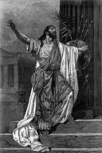 Retrato do comediante Jean Sully Mounet dit Mouney-Sully (Mounet Sully) (1841-1916) no papel de Édipo para a peça "Oedipus roi" na Comédia Francaise