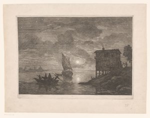 Balsa à noite le baco de Adrien Manglard (attributed to)