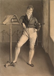 Retrato do violinista Jean Vidal (1789-1867) de Adrien Victor Auger