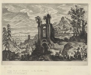 Paisagem com caça ao urso de Aegidius Sadeler (II) (rejected attribution)