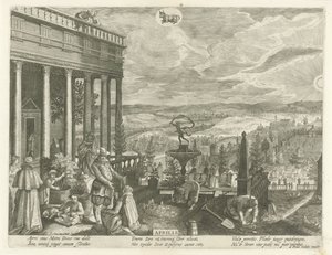 Abril
Aprilis (título sobre o objecto)
Os doze meses (título da série) de Egidius  Sadeler (II)