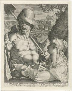 Cristo aparece como um jardineiro para Maria Madalena (Noli mi tangere) de Egidius  Sadeler (II)