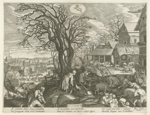 Dezembro (título no objeto) Os Doze Meses (título da série) de Egidius  Sadeler (II)