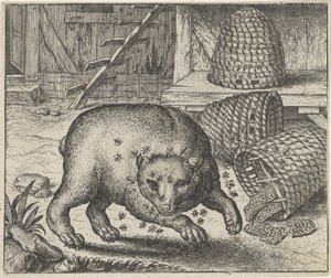 Fábula do Urso e das Abelhas de Egidius  Sadeler (II)