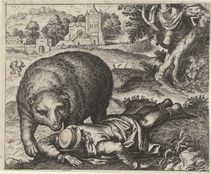 Fábula do urso e dos dois viajantes de Egidius  Sadeler (II)