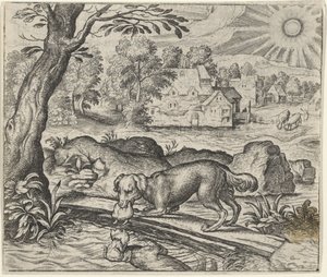 A fábula do cão e o seu reflexo de Egidius  Sadeler (II)