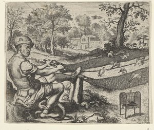 Fábula do Passarinho e a Serpente de Egidius  Sadeler (II)