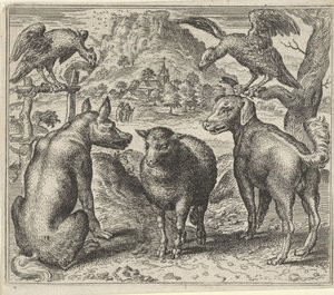 Fábula do lobo e a sua acção judicial contra as ovelhas de Egidius  Sadeler (II)