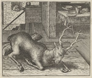 Fábula do veado embriagado de Egidius  Sadeler (II)