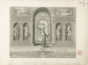 Janus e as quatro estações Imagem do título de uma série sobre os doze meses Os Doze Meses (título da série) de Egidius  Sadeler (II)