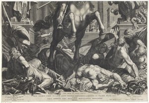 Imperador Fernando II a cavalo (folha inferior) de Egidius  Sadeler (II)