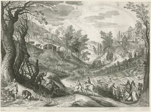 Março e Abril
Os doze meses em seis paisagens italianas (título da série) de Egidius  Sadeler (II)