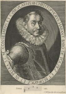 Retrato do compositor Krystof Harant 1564-1621, ca. 1600 de Aegidius Sadeler or Saedeler