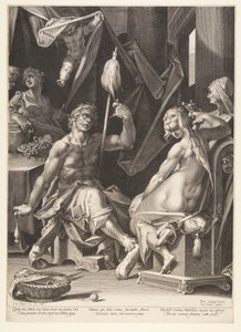 Hércules e Omphale de Aegidius Sadeler II