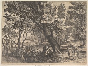 Paisagem com Cristo tentado pelo diabo. de Aegidius Sadeler II