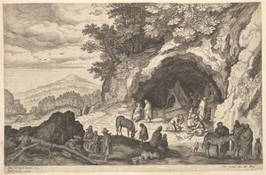Paisagem com acampamento cigano, nd de Aegidius Sadeler II