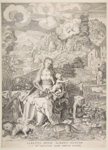 Virgem e criança em uma paisagem, ca. 1597 de Aegidius Sadeler II
