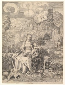 Virgem e criança em uma paisagem, ca. 1597 de Aegidius Sadeler II